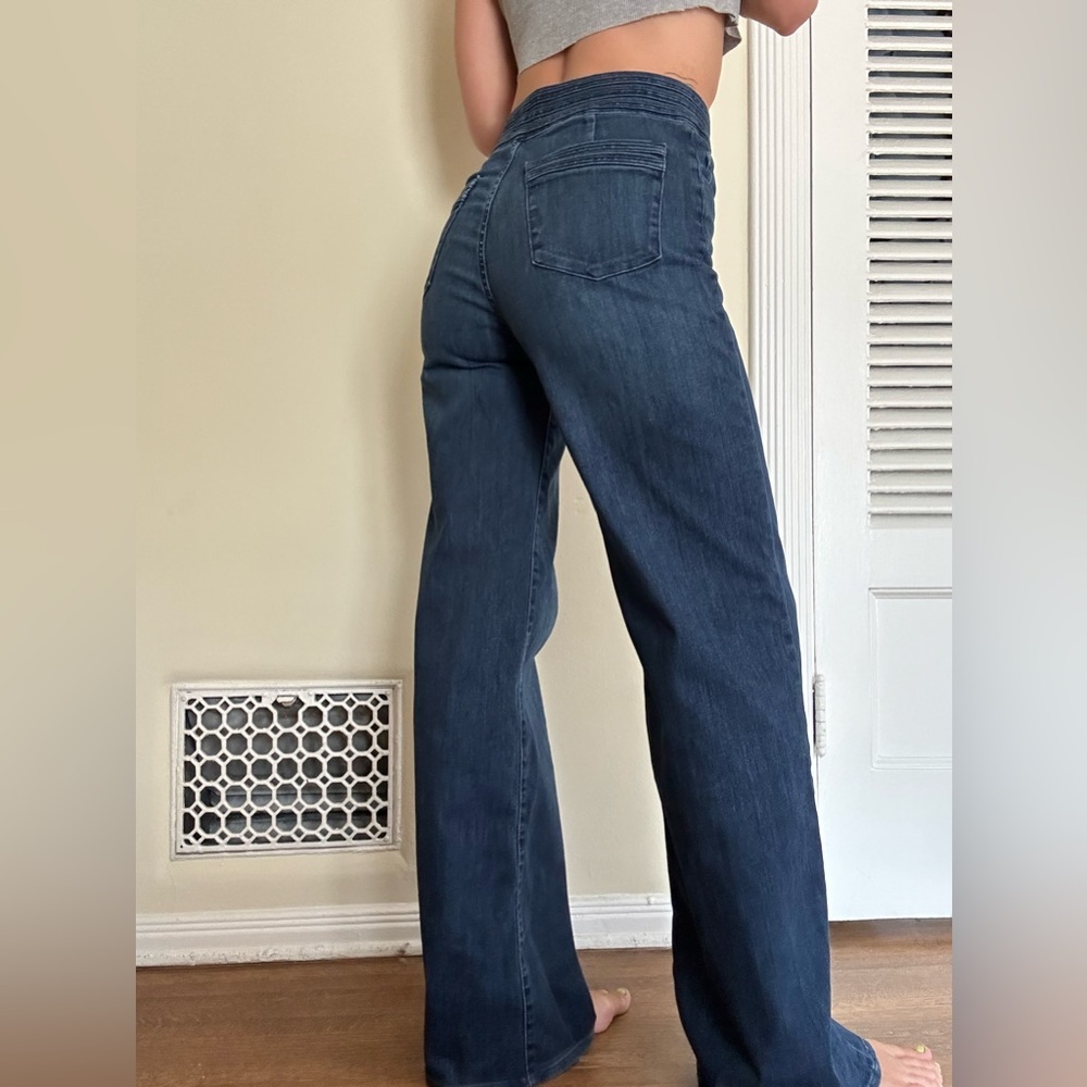Frame Triple Stitch Detail Wide Leg Jean, Naples